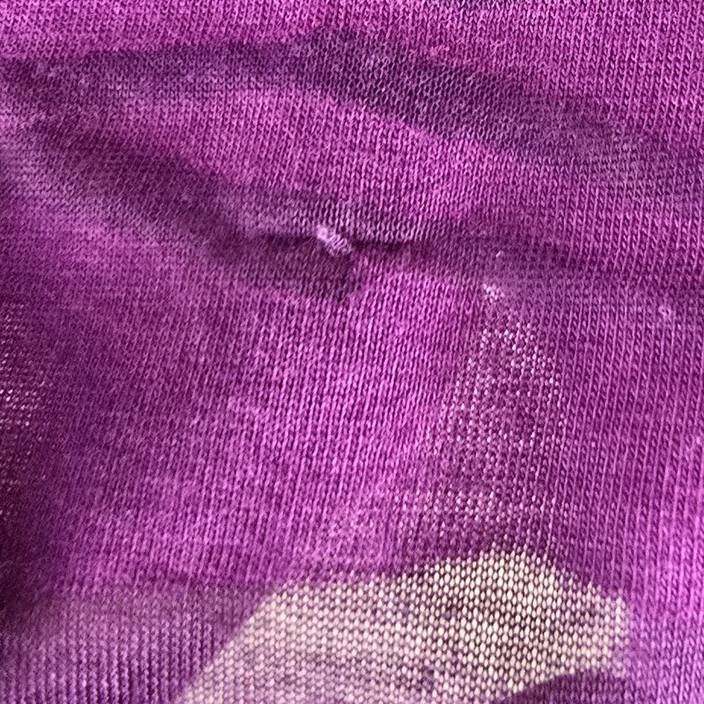Lucy Activewear Pink Purple V Cowlneck Semi Sheer Top Large - Picture 2 of 9